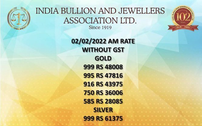 Gold ka bhav 2 feb