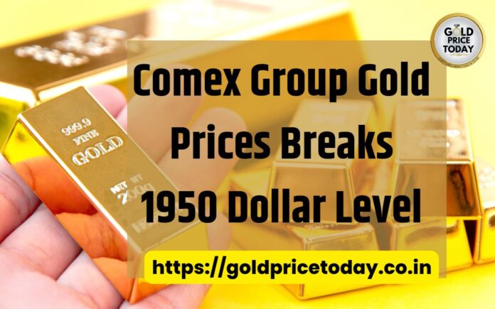 comex group gold prices falls below 1950 Dollar after Federal Reserve Move