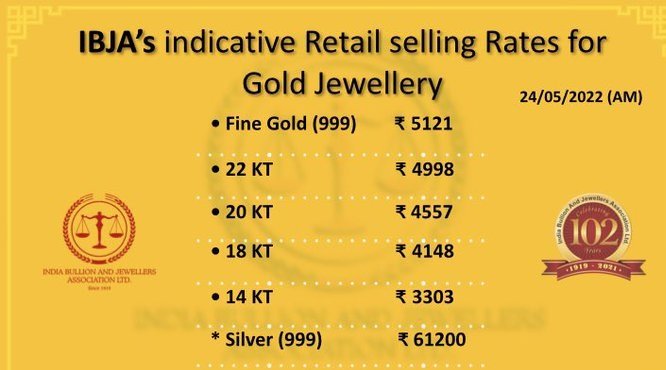 gold jewellery price 24 may 2022